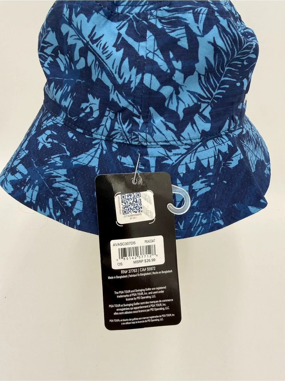 PGA Tour Blue Printed Bucket Hat Reversible